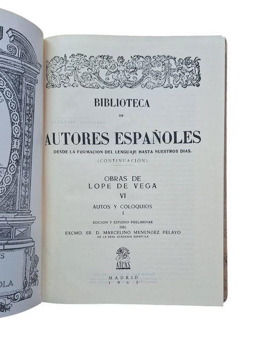 Vega, Lope de.- AUTOS Y COLOQUIOS (3 VOLS.)