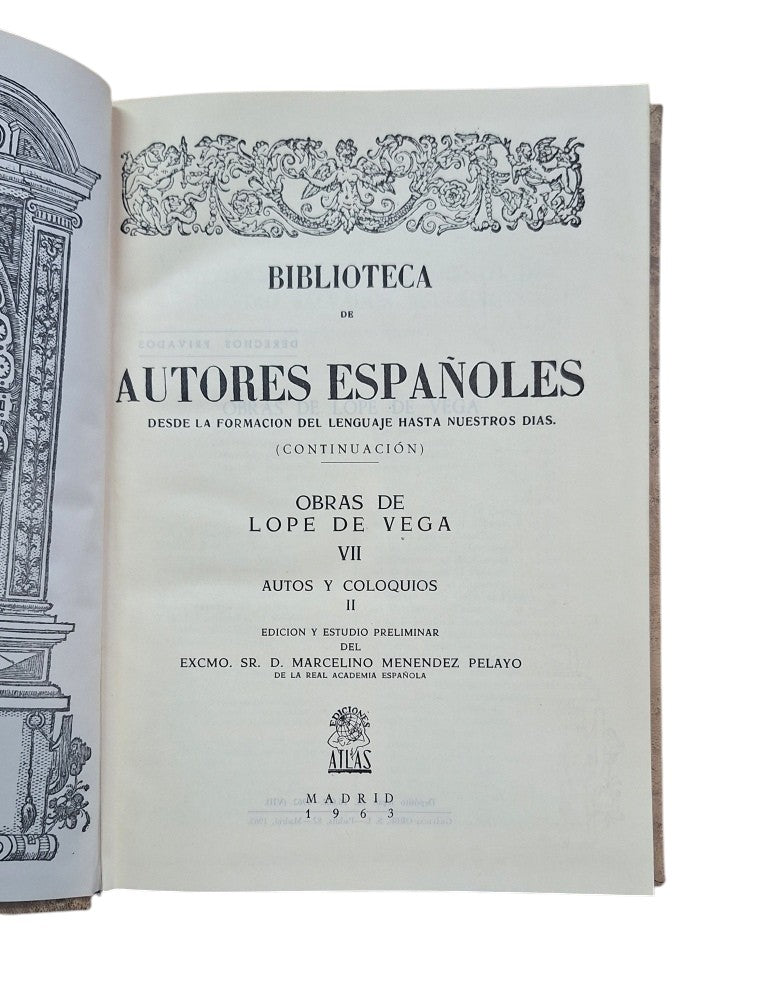 Vega, Lope de.- AUTOS Y COLOQUIOS (3 VOLS.)