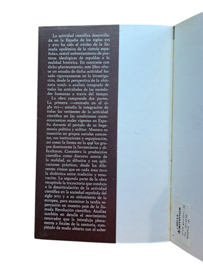 López Piñero. José Mª.- CIENCIA Y TÉCNICA EN LA SOCIEDAD ESPAÑOLA DE LOS SIGLOS XVI Y XVII