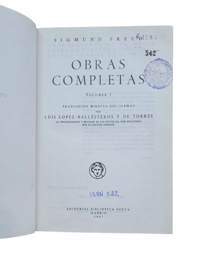 Freud, Sigmund.- OBRAS COMPLETAS (I - II - III)