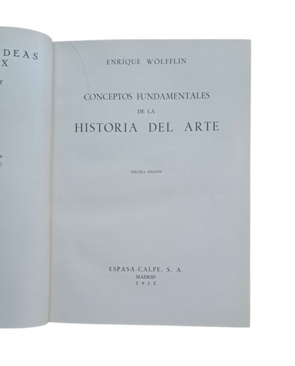 Wölfflin, Enrique.- CONCEPTOS FUNDAMENTALES DE LA HISTORIA DEL ARTE