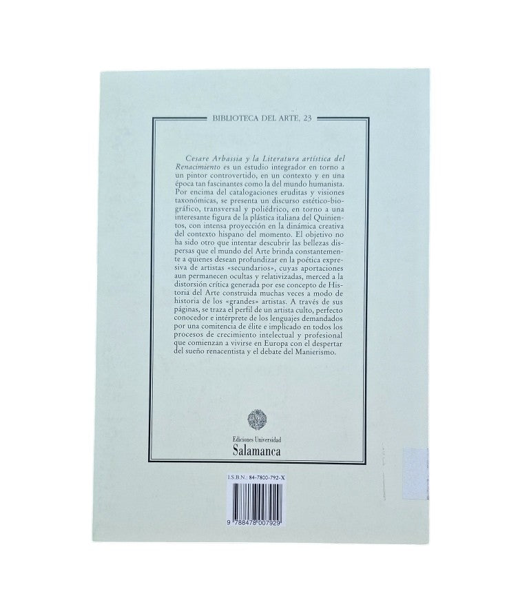 Blázquez Mateos, E. & Sánchez López, J. A.- CESARE ARBASSIA Y LA LITERATURA ARTÍSTICA DEL RENACIMIENTO.