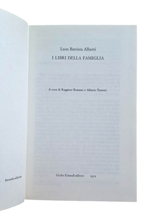 Alberti, Leon Battista.- I LIBRI DELLA FAMIGLIA