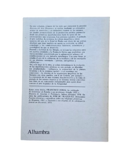 Jordá, F. & Blázquez, J. M.- HISTORIA DEL ARTE HISPÁNICO (I) LA ANTIGÜEDAD