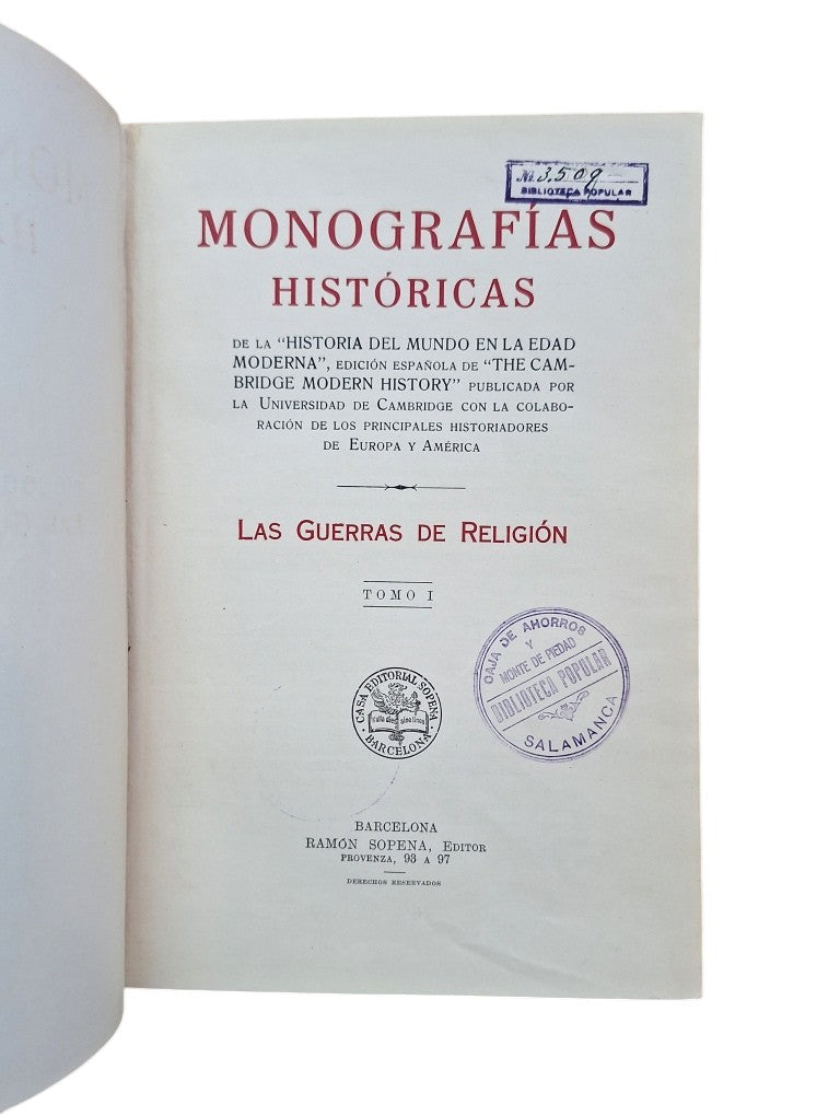 VV.AA.- MONOGRAFÍAS HISTÓRICAS. LAS GUERRAS DE RELIGIÓN (I-II)
