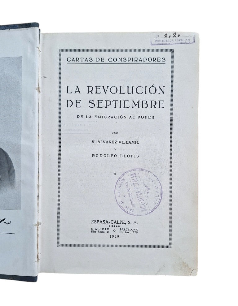 Álvarez Villamil, V. & Llopis, R.- LA REVOLUCIÓN DE SEPTIEMBRE, DE LA EMIGRACIÓN AL PODER.
