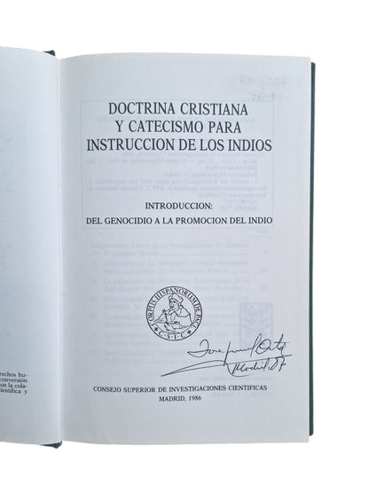 DOCTRINA CRISTIANA Y CATECISMO PARA INSTRUCCIÓN DE LOS INDIOS. INTRODUCCIÓN: DEL GENOCIDIO A LA PROMOCIÓN DEL INDIO.