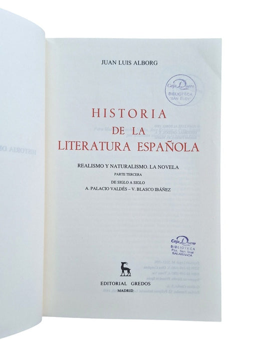 Alborg, Juan Luis.- HISTORIA DE LA LITERATURA ESPAÑOLA V (III) REALISMO Y NATURALISMO. LA NOVELA
