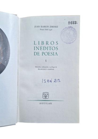 Jiménez, Juan Ramón.- LIBROS INÉDITOS DE POESÍA 1