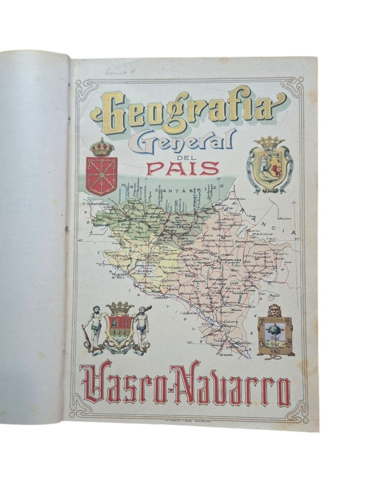 Carreras y Candi, Francisco.- GEOGRAFÍA GENERAL DEL PAÍS VASCO-NAVARRO (TOMO 1º)