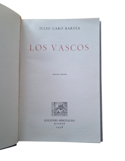 Caro Baroja, Julio.- LOS VASCOS