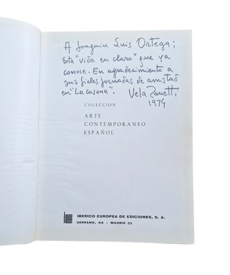 Cremer, Victoriano.- EL LIBRO DE VELA ZANETTI (Dedicado)