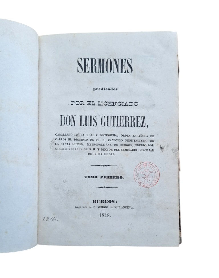 Gutiérrez, Luis.- SERMONES PREDICADOS