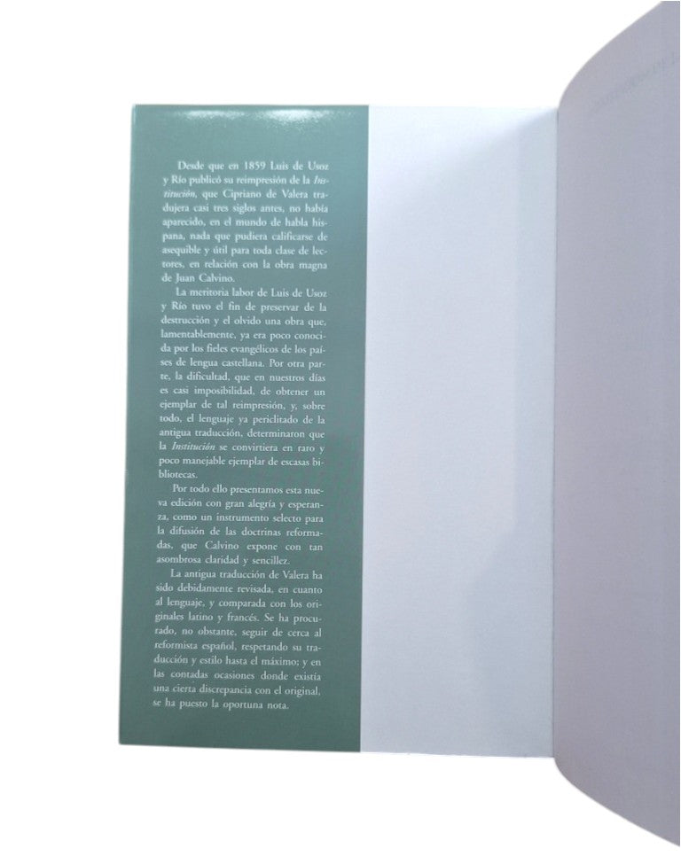 Calvino, Juan.- INSTITUCIÓN DE LA RELIGIÓN CRISTIANA (I)