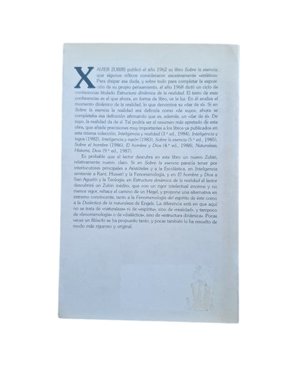 Zubiri, Xavier.- ESTRUCTURA DINÁMICA DE LA REALIDAD