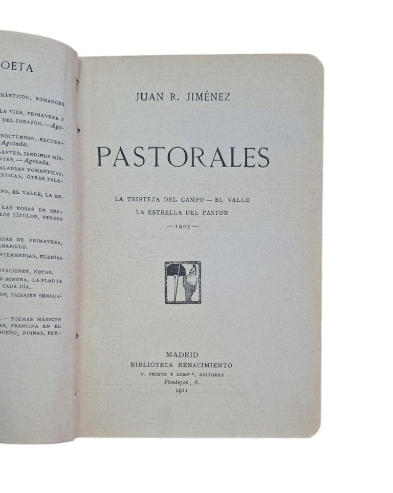 Jiménez, Juan Ramón.- PASTORALES (Primera edición)