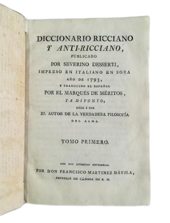 Desserti, Severino.- DICCIONARIO RICCIANO Y ANTI-RICCIANO