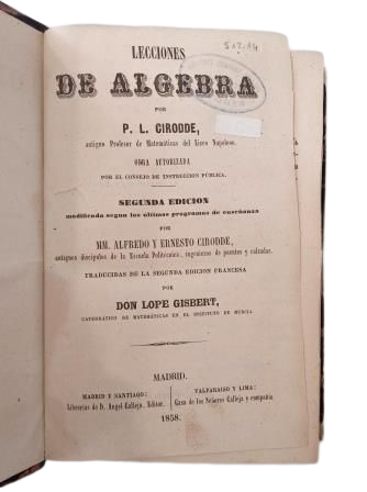 Cirodde, P. L.-  LECCIONES DE ÁLGEBRA