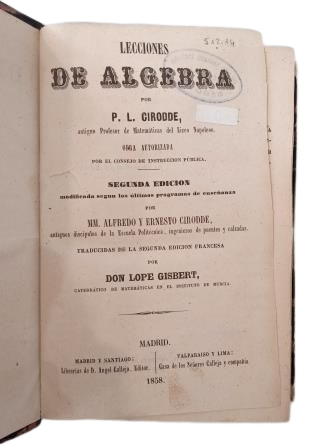 Cirodde, P. L.- LECCIONES DE ÁLGEBRA
