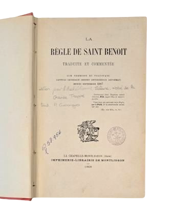 LA RÈGLE DE SAINT BENOIT, TRADUITE ET COMMENTÉE