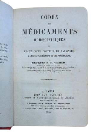 Weber, Georges P. F.- CODEX DES MÉDICAMENTS HOMÉOPATHIQUES