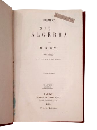 Rubini, R.- ELEMENTI DI ALGEBRA