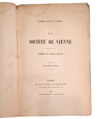 Vasili, Paul.- LA SOCIÉTÉ DE VIENNE
