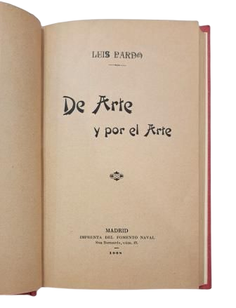 Pardo, Luis.- DE ARTE Y POR EL ARTE