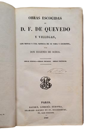 Quevedo y Villegas, Francisco de.- OBRAS ESCOGIDAS