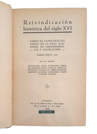 REIVINDICACIÓN HISTÓRICA DEL SIGLO XVI