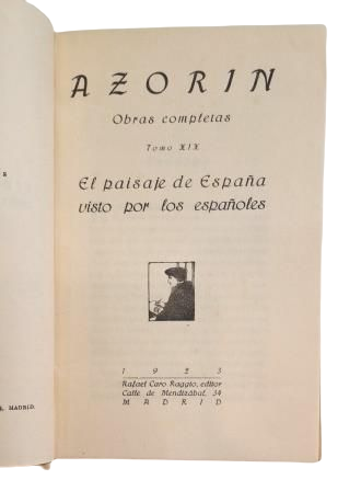 Azorín.- EL PAISAJE DE ESPAÑA VISTO POR LOS ESPAÑOLES